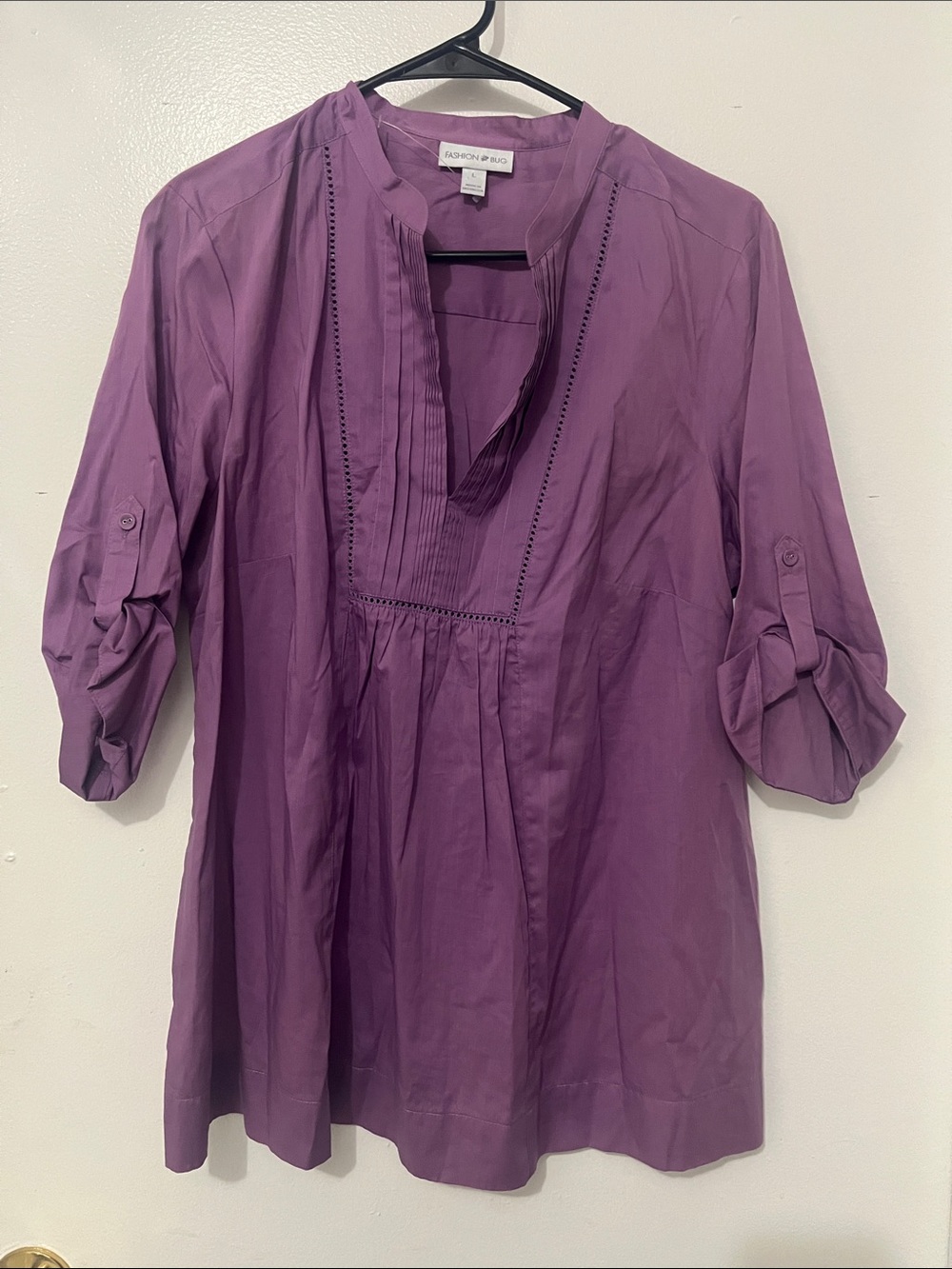 Fashion Bug Purple Pintuck Ladder-Trim Tunic